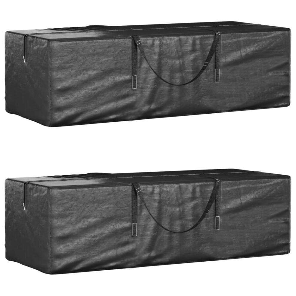 Vidaxl Garden Cushion Storage Bags Outdoor Cushion Bag 2 Pcs Polyethylene
