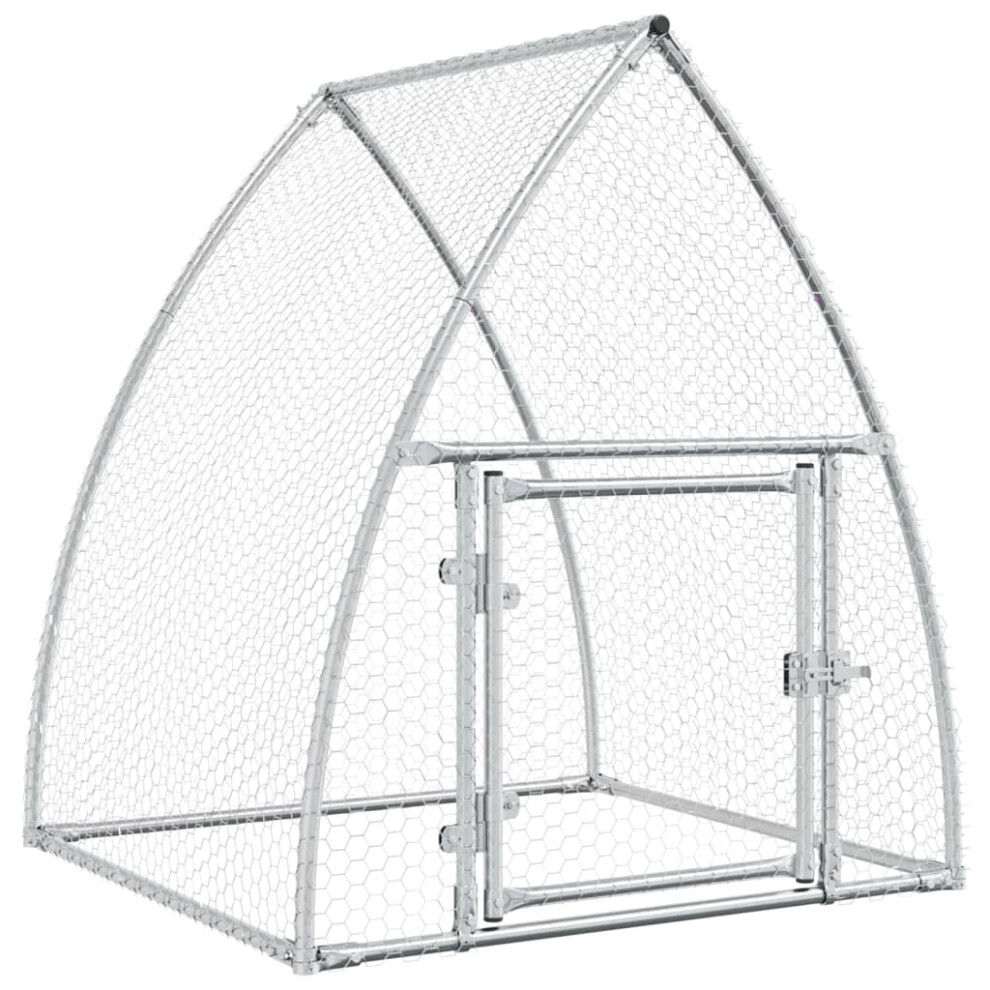 vidaXL Chicken Cage Farm Chicken Coop Chicken Run Cage Silver Galvanised Steel