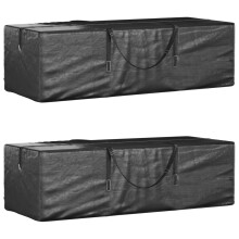 vidaXL Christmas Tree Storage Bags Heavy-duty Bags 2 pcs Black Polyethylene
