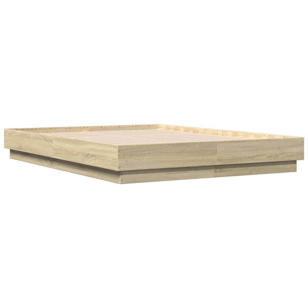 Vidaxl Bed Frame Home Bed Base Bedstead Sonoma Oak 140X190 Cm Engineered Wood