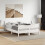 VidaXL vidaXL Bed Frame with Headboard White 150x200 cm King Size Solid Wood Pine 3
