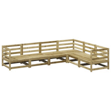 vidaXL Garden Sofa Set 6 Piece Outdoor Sofa Corner Sofa Impregnated Wood Pine