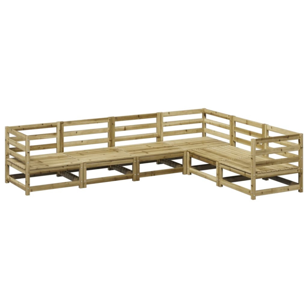 Vidaxl Garden Sofa Set 6 Piece Outdoor Sofa Corner Sofa Impregnated Wood Pine