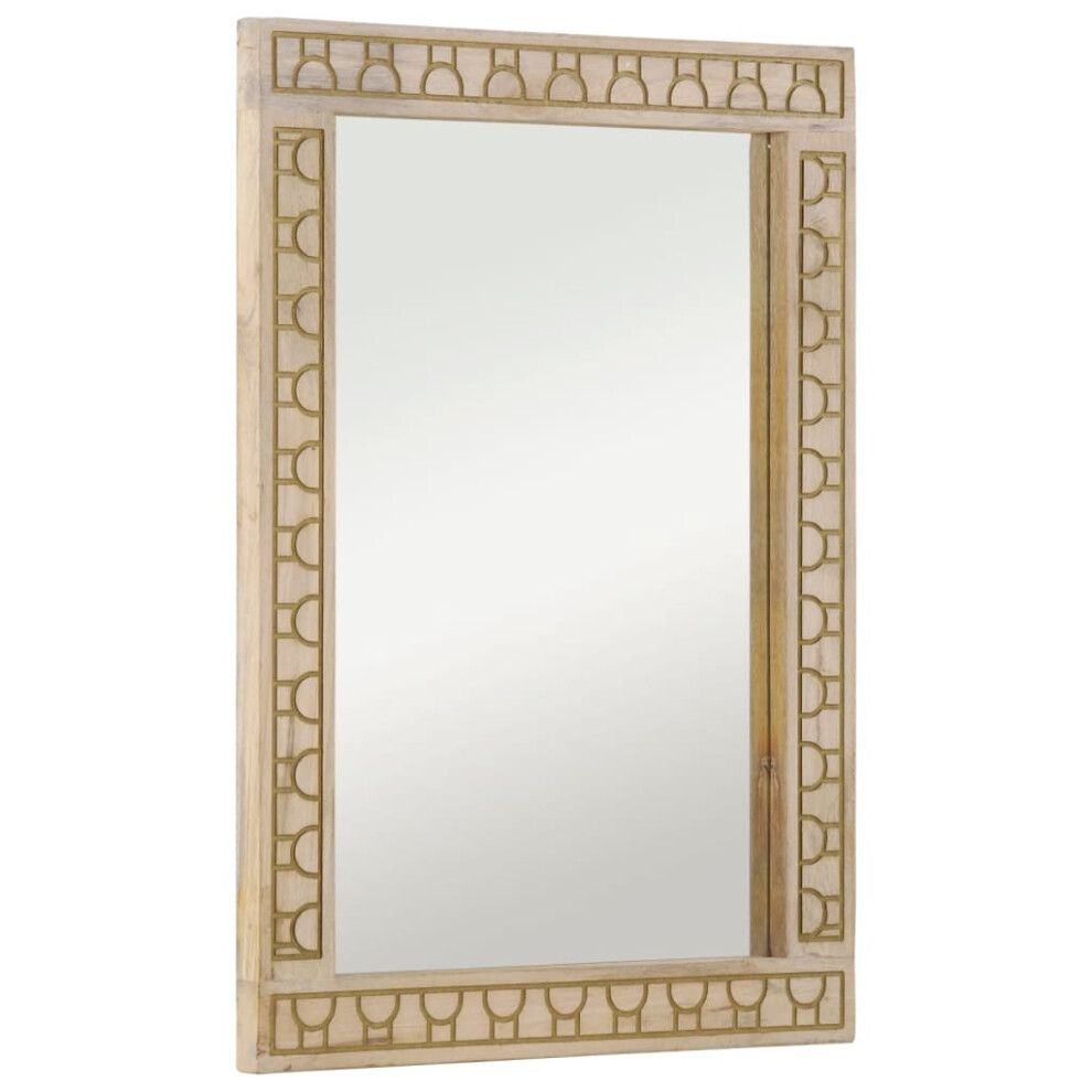 vidaXL Bathroom Mirror Wall Mirror Vanity Mirror Solid Wood Mango and Glass