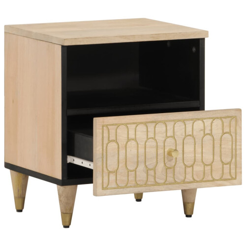 VidaXL vidaXL Bedside Cabinets Bedroom Nightstand Side Table 2 pcs Solid Wood Mango 1