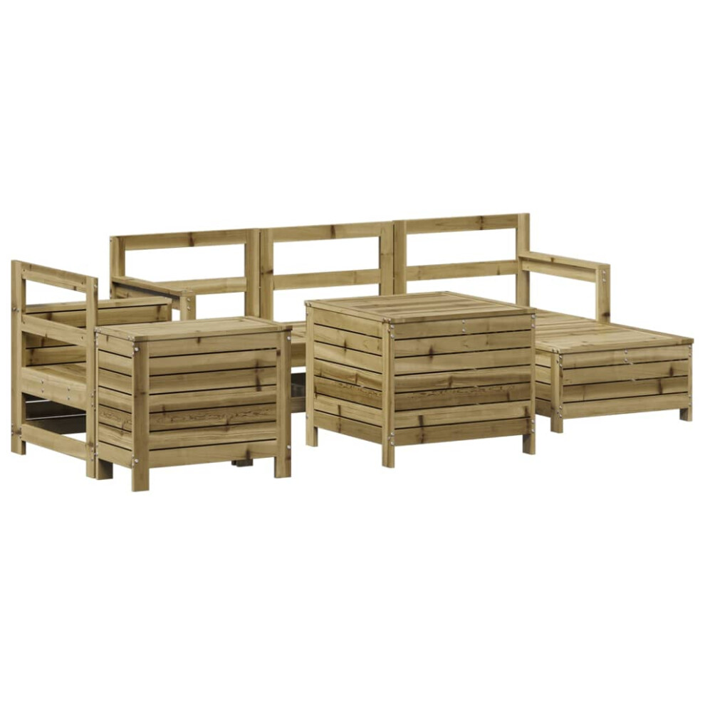 Vidaxl Garden Sofa Set 7 Piece Outdoor Sofa Corner Sofa Impregnated Wood Pine