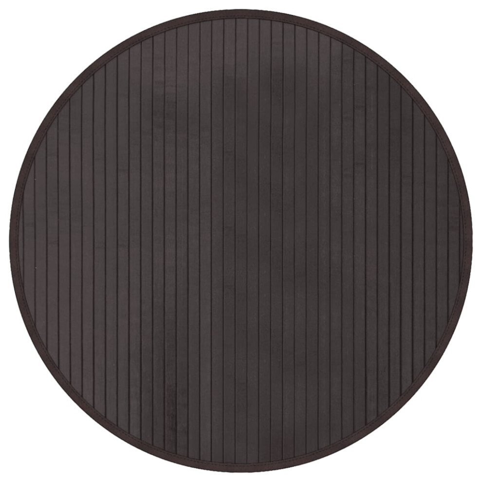 vidaXL Rug Floor Mat Area Rug Hallway Carpet Runner Round Dark Brown Bamboo