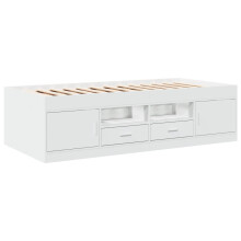 (white, 100 x 200 cm) vidaXL Daybed with Drawers Sofa Bed Daybed Couch Guest Bed Engineered Wood