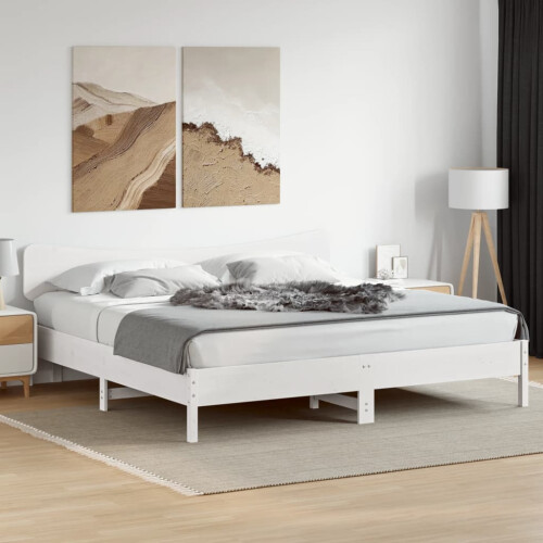 VidaXL vidaXL Headboard Bed Header Bed Headboard Panel White 200 cm Solid Wood Pine 2