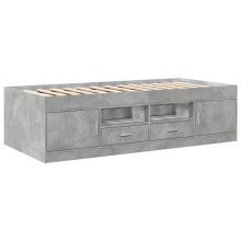 (concrete grey, 100 x 200 cm) vidaXL Daybed with Drawers Sofa Bed Daybed Couch Guest Bed Engineered Wood