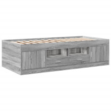 (grey sonoma, 90 x 200 cm) vidaXL Daybed with Drawers Sofa Bed Daybed Couch Guest Bed Engineered Wood