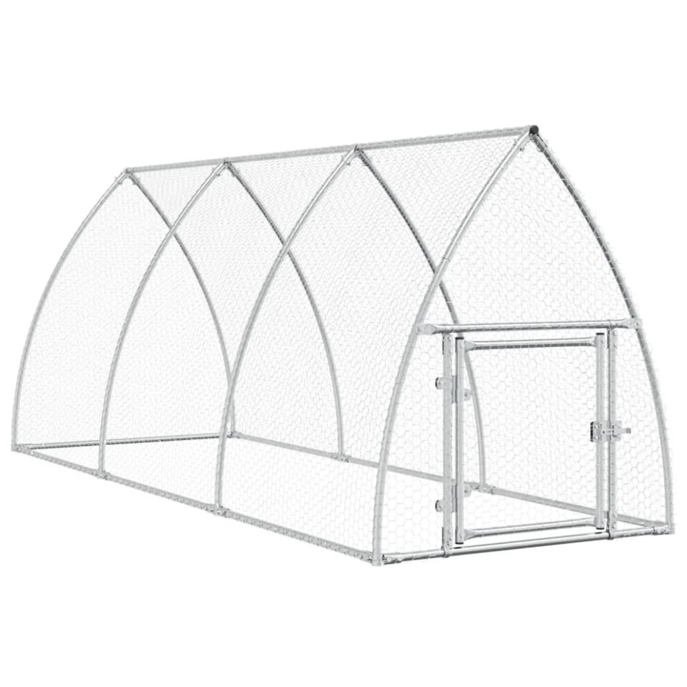 vidaXL Chicken Cage Farm Chicken Coop Chicken Run Cage Silver Galvanised Steel