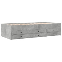 (concrete grey, 90 x 190 cm) vidaXL Daybed with Drawers Sofa Bed Guest Bed Black 100x200 cm Engineered Wood