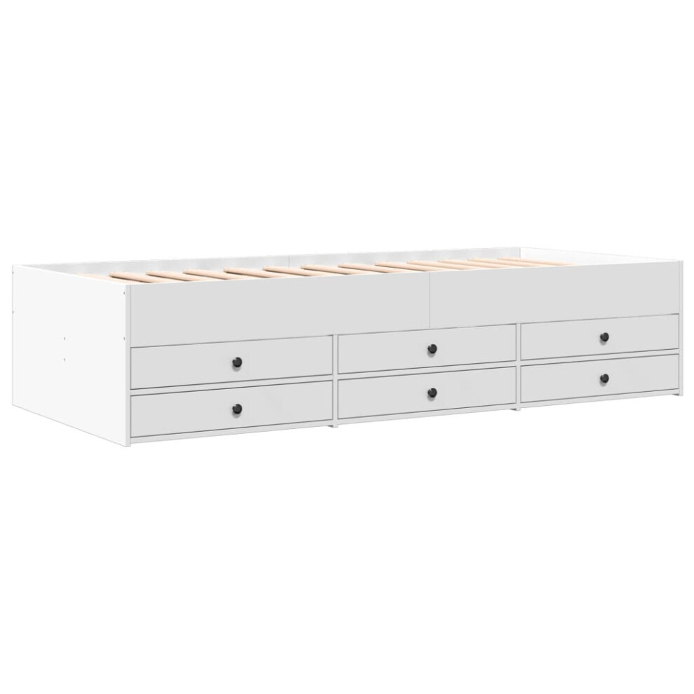 (white, 75 x 190 cm) vidaXL Daybed with Drawers Sofa Bed Guest Bed Black 100x200 cm Engineered Wood