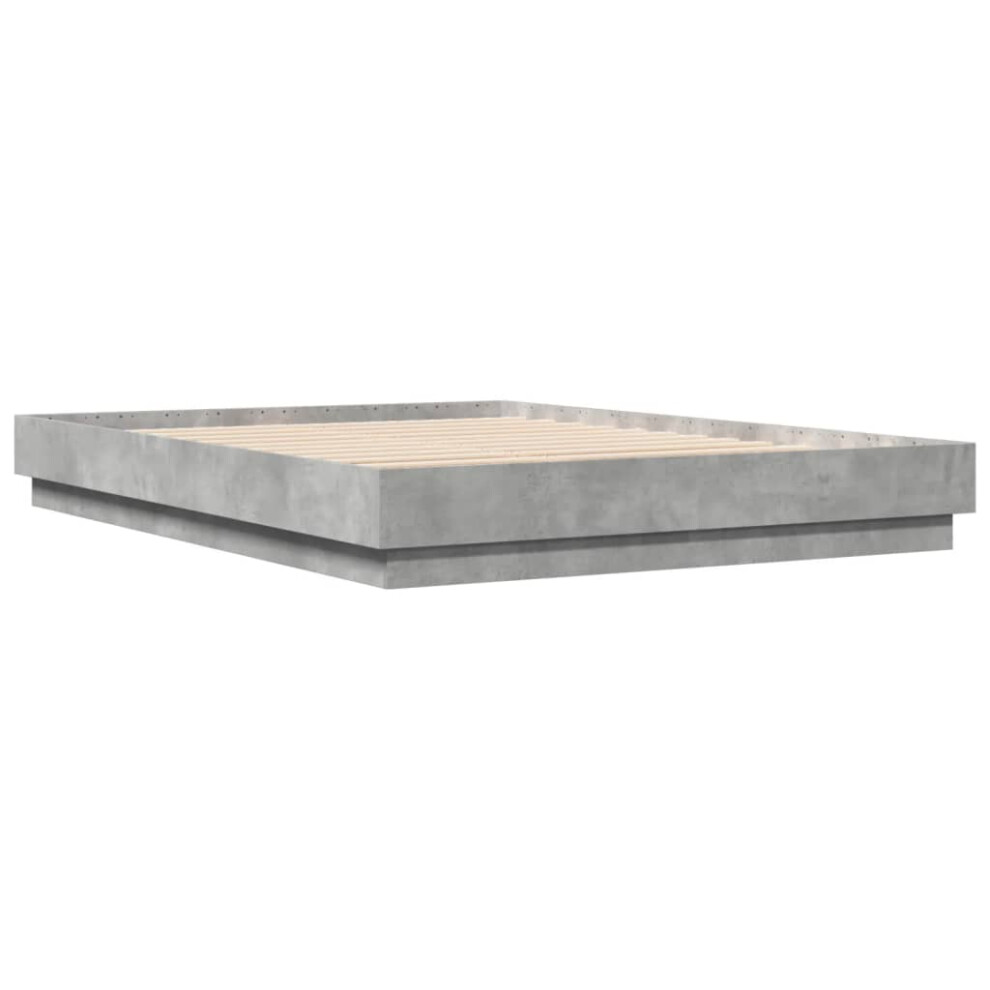 vidaXL Bed Frame Bed Base Concrete Grey 150x200 Cm King Size Engineered Wood