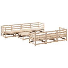 vidaXL Garden Sofa Set 8 Piece Outdoor Sofa Set Corner Sofa Solid Wood Pine