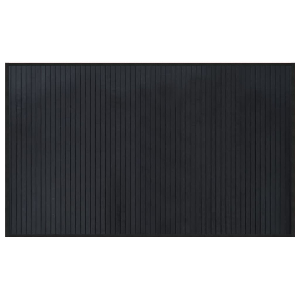 vidaXL Rug Floor Mat Area Rug Hallway Carpet Runner Rectangular Black Bamboo