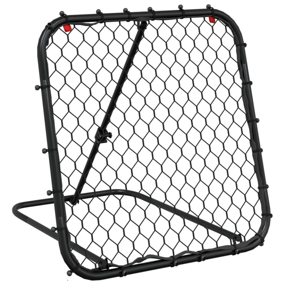 vidaXL Football Rebounder Net Kickback Target Goal Adjustable Black Steel