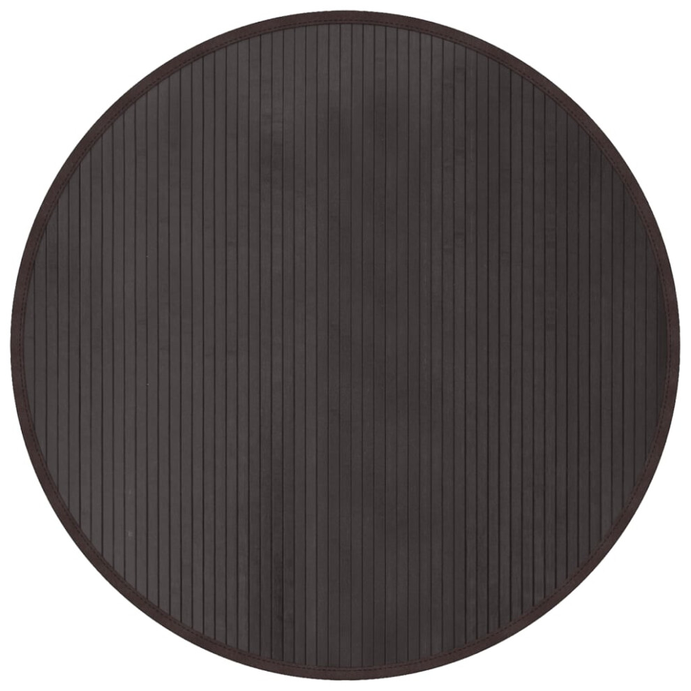 vidaXL Rug Floor Mat Area Rug Hallway Carpet Runner Round Dark Brown Bamboo