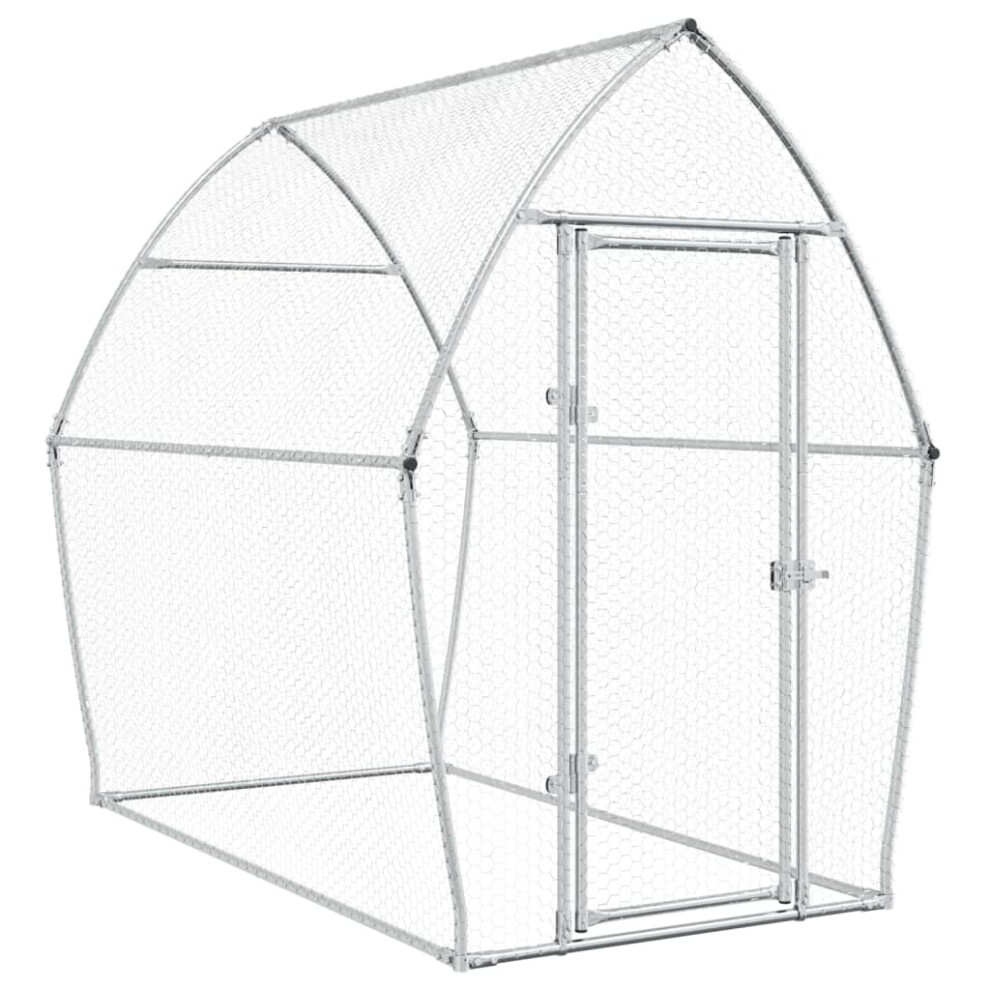 vidaXL Chicken Cage Farm Chicken Coop Chicken Run Cage Silver Galvanised Steel