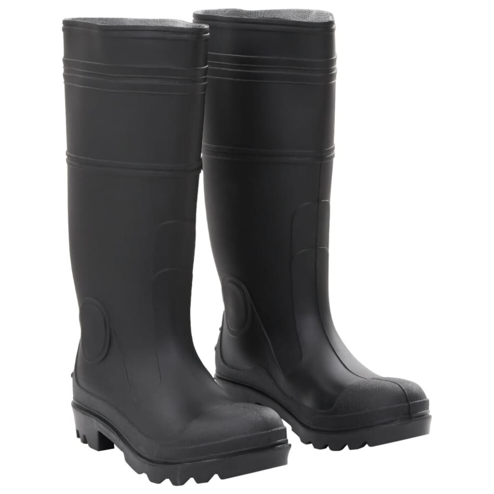vidaXL Rain Boots Waterproof Wellies Outdoor Garden Shoes Black Size 40 PVC