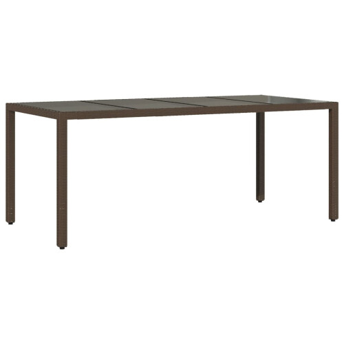 VidaXL vidaXL Gartentisch mit Glasplatte Braun 190x90x75 cm Poly Rattan 1