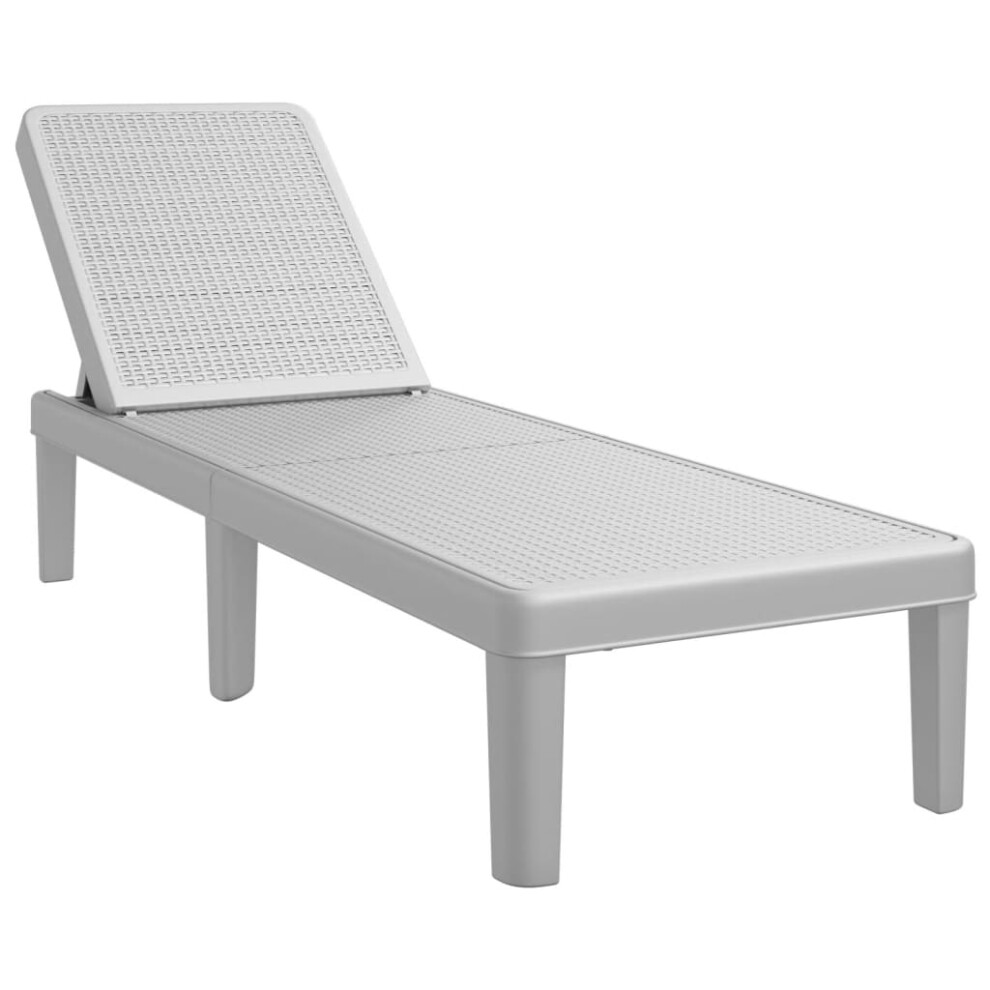 vidaXL Sun Lounger Outdoor Lounge Bed Sun Bed Garden Daybed Grey Polypropylene