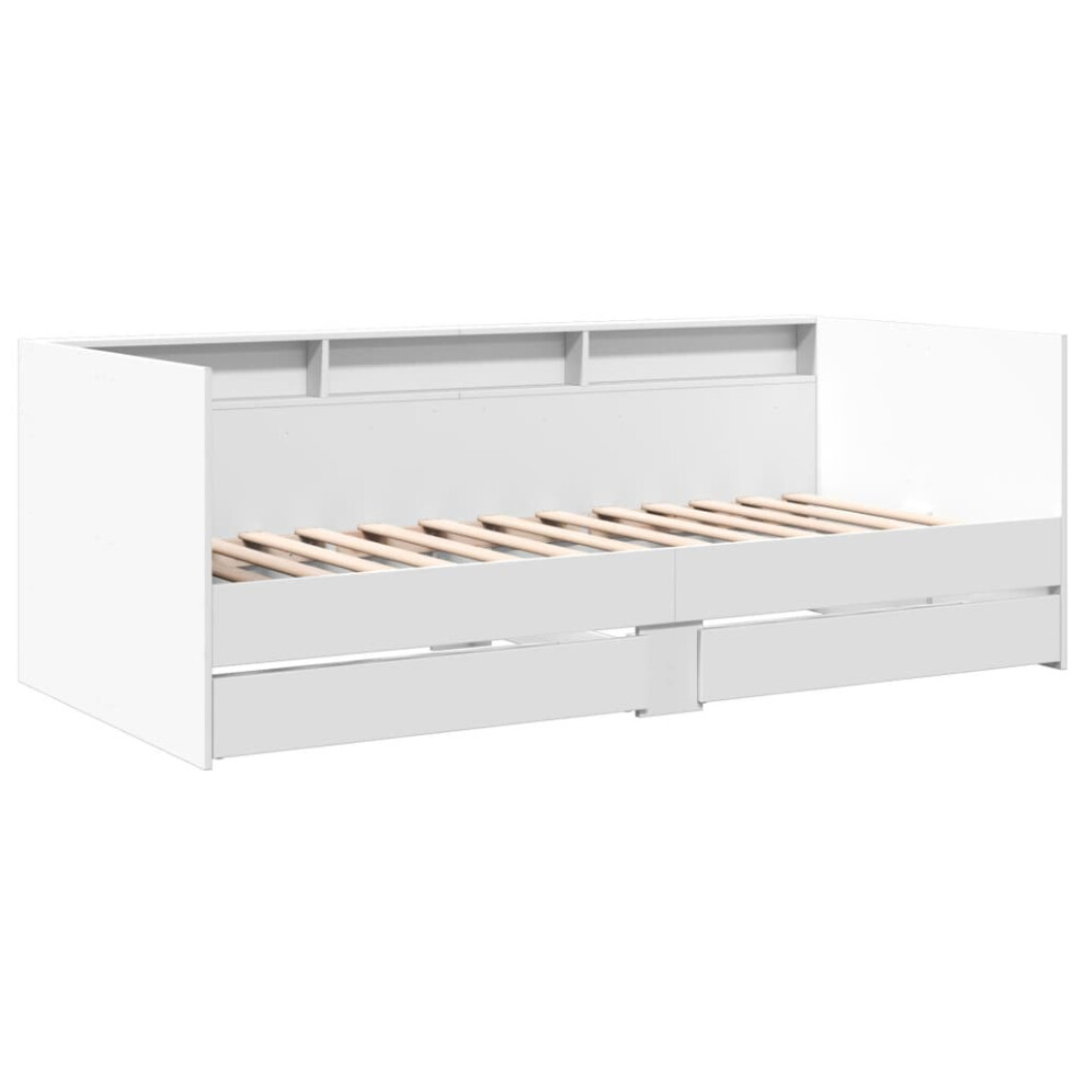 (white, 90 x 190 cm) vidaXL Daybed with Drawers Sofa Bed Guest Bed Black 100x200 cm Engineered Wood