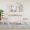 VidaXL vidaXL Dining Chairs Dining Room Kitchen Chair 2 pcs White Solid Wood Pine 3