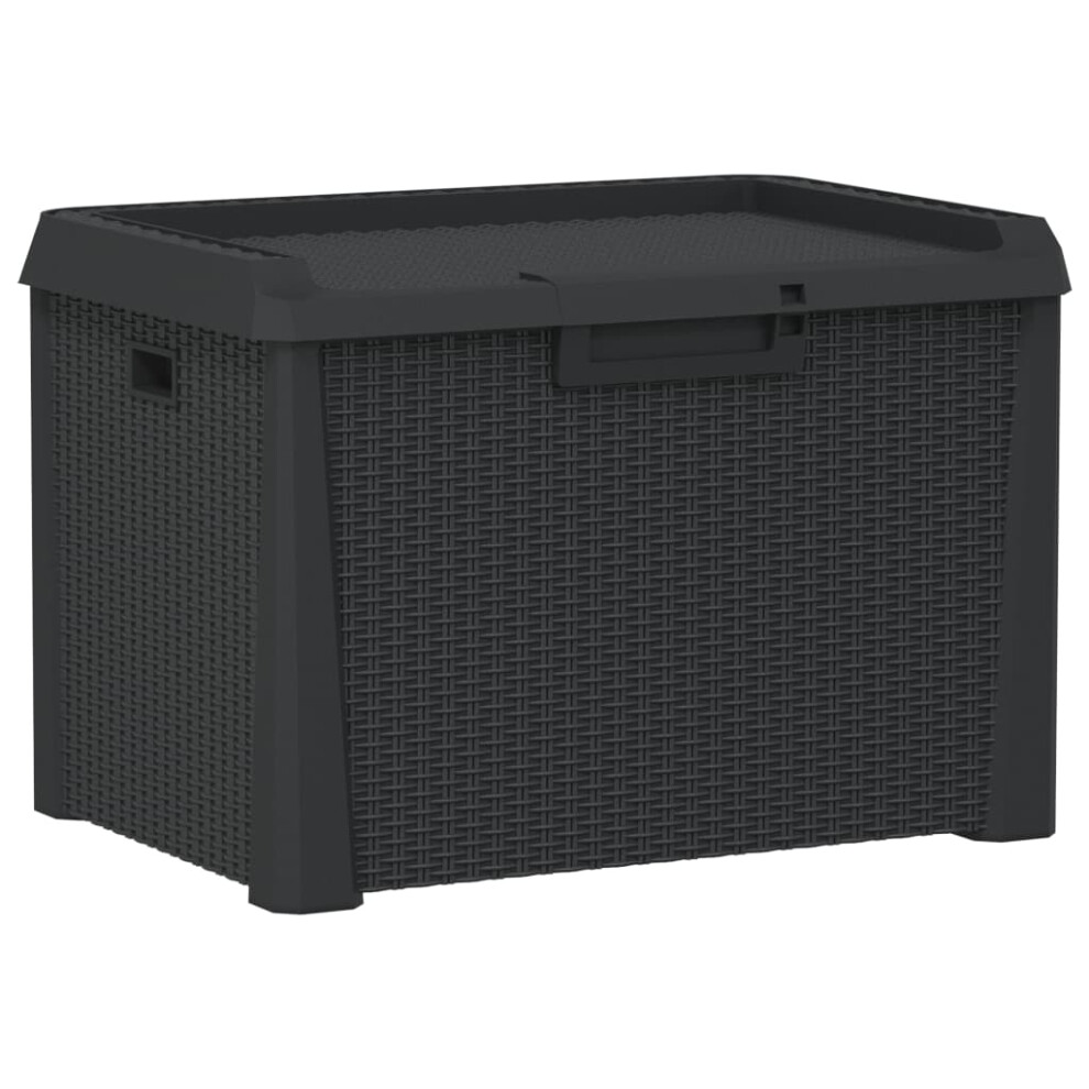 vidaXL Garden Storage Box Outdoor Storage Box Blanket Box Anthracite 125 L PP