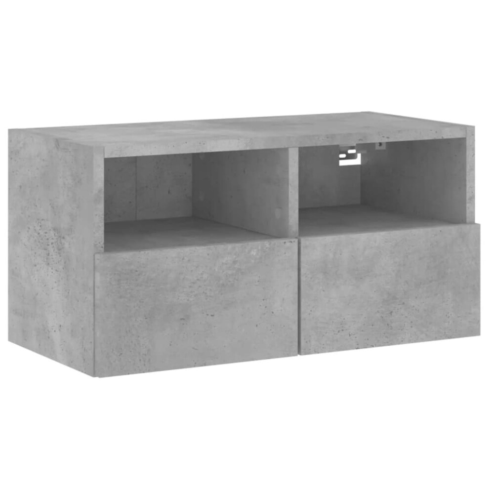 Vidaxl Tv Wall Cabinet Wall-Mounted Tv Cabinet Concrete Engineered Wood Grey