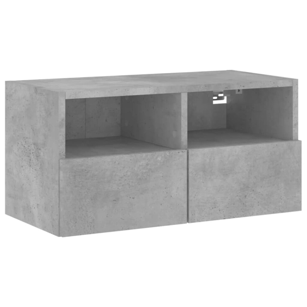 vidaXL TV Wall Cabinet Wall-mounted TV Cabinet Concrete Grey Engineered Wood