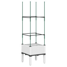 (white, 43 x 40 x 142,5 cm) vidaXL Garden Planter with Trellis Grey
