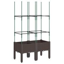 (brown, 80 x 40 x 142,5 cm) vidaXL Garden Planter with Trellis Grey