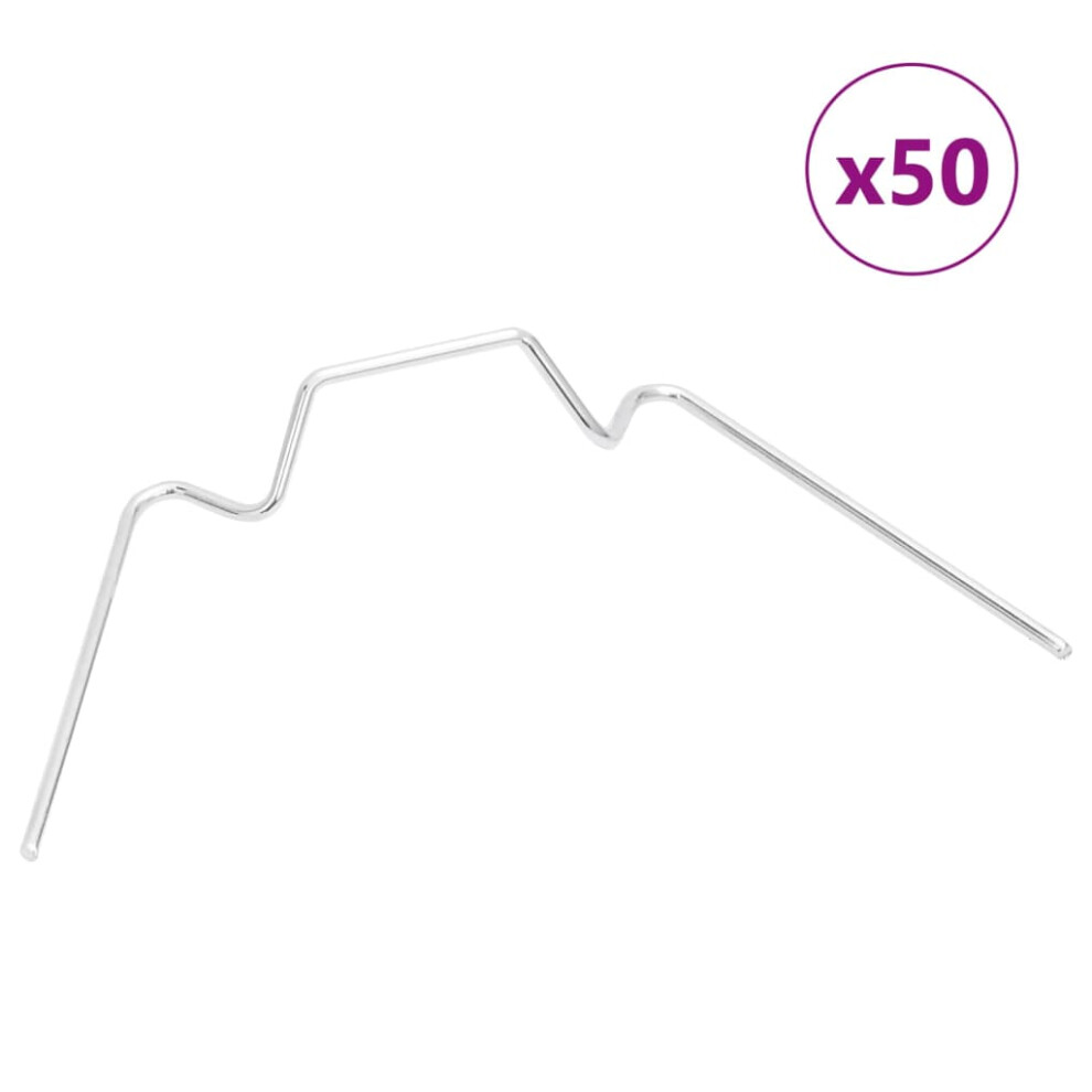 Vidaxl Greenhouse Clips Glass Clips Wire Clips 50 Pcs W Type Galvanised Steel