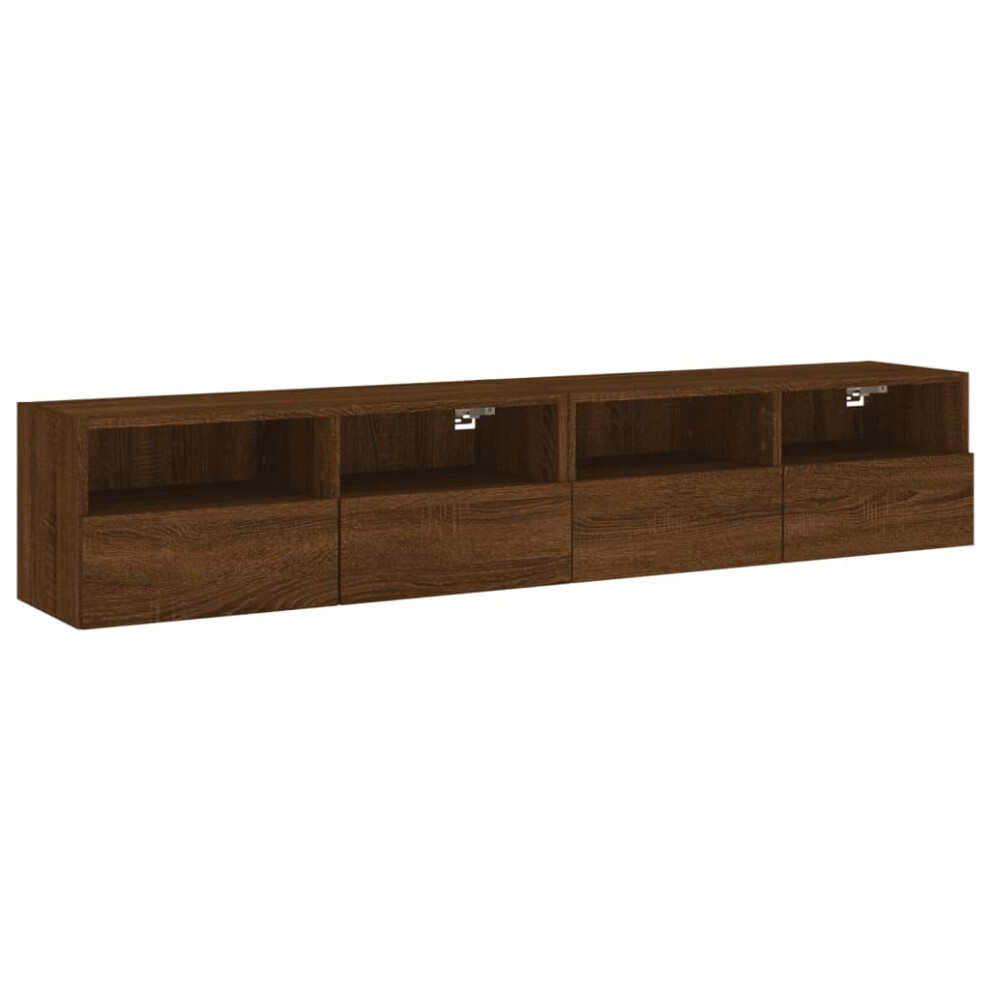 vidaXL TV Wall Cabinets Floating TV Units 2 pcs Brown Oak Engineered Wood