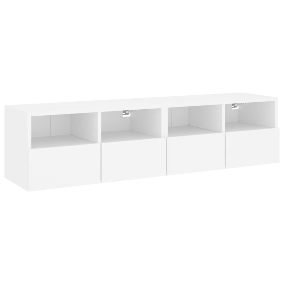 Vidaxl Tv Wall Cabinets Wall-Mounted Tv Cabinet 2 Pcs White Engineered Wood