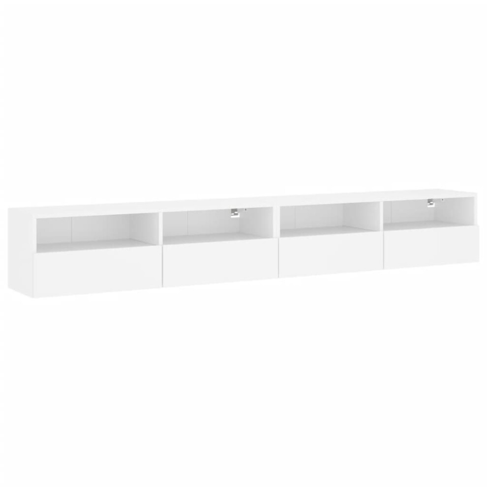 vidaXL TV Wall Cabinets Wall-mounted TV Cabinet 2 pcs White Engineered Wood