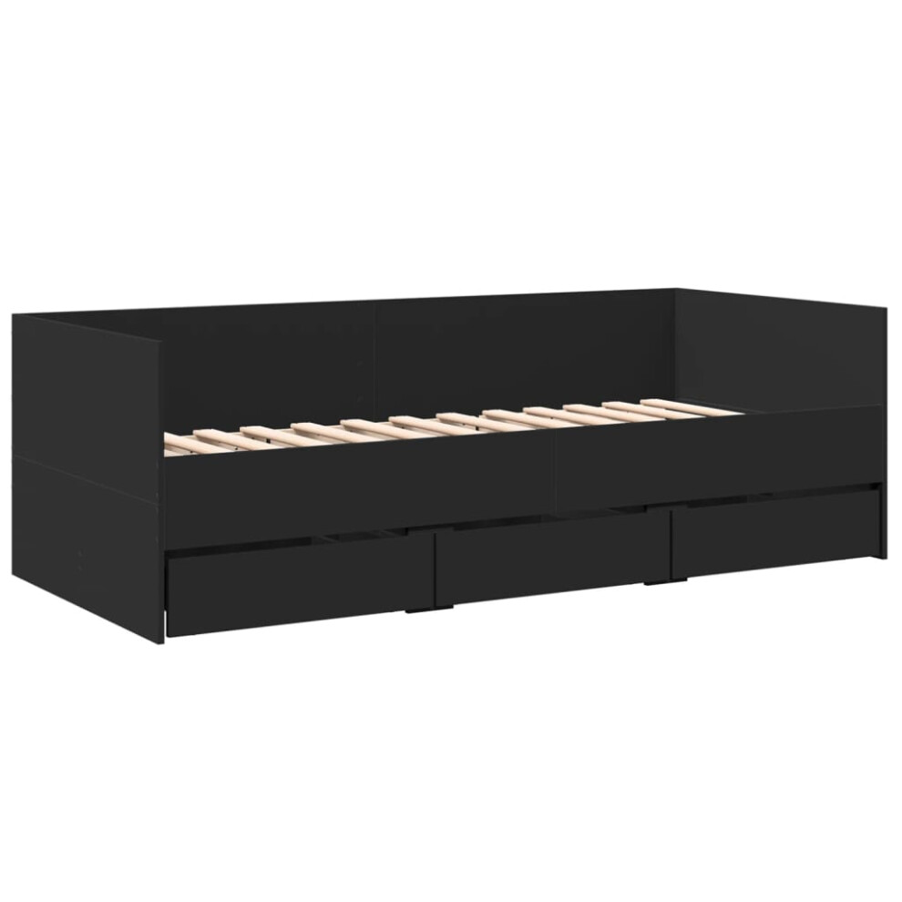 (black, 90 x 200 cm) vidaXL Daybed with Drawers Sofa Bed Grey Sonoma 100x200 cm Engineered Wood