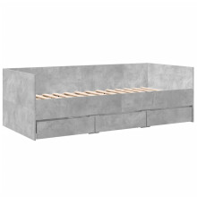 (concrete grey, 75 x 190 cm) vidaXL Daybed with Drawers Sofa Bed Grey Sonoma 100x200 cm Engineered Wood