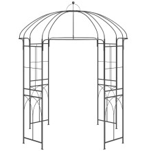 Garden Rose Arch Birdcage Arbour Pergola Pavilion - 214x214x267 cm, Powder-Coated Steel, Weather-Resistant