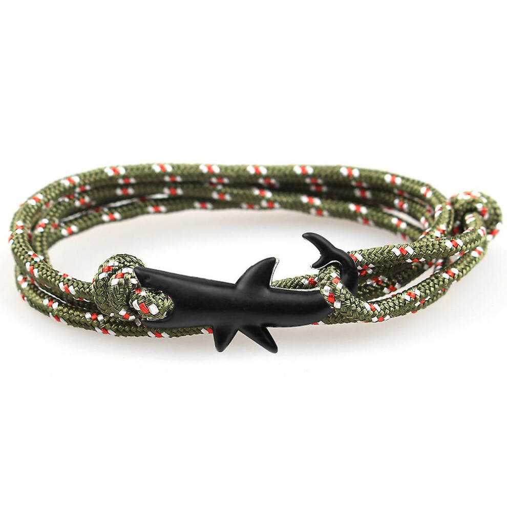 (2) Shark Bracelet Fashion Punk Shark Tail Hook Rope Link Bracelet Gift-image-OPC-PDTRQJS-NEW