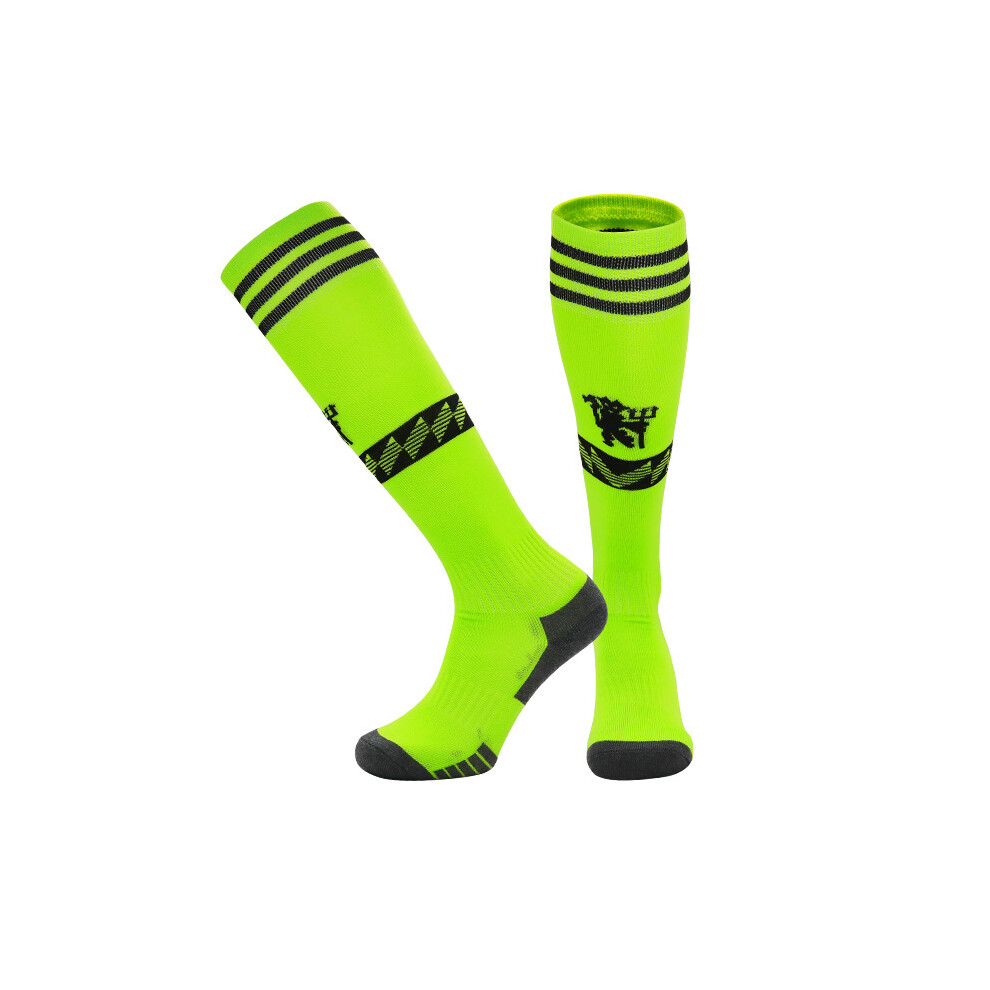 (Away Fluorescent Green, Adults(EU 37-45)) 23 Season Football Socks For MUFC Kids & Adults Training Sport Racing Stocking