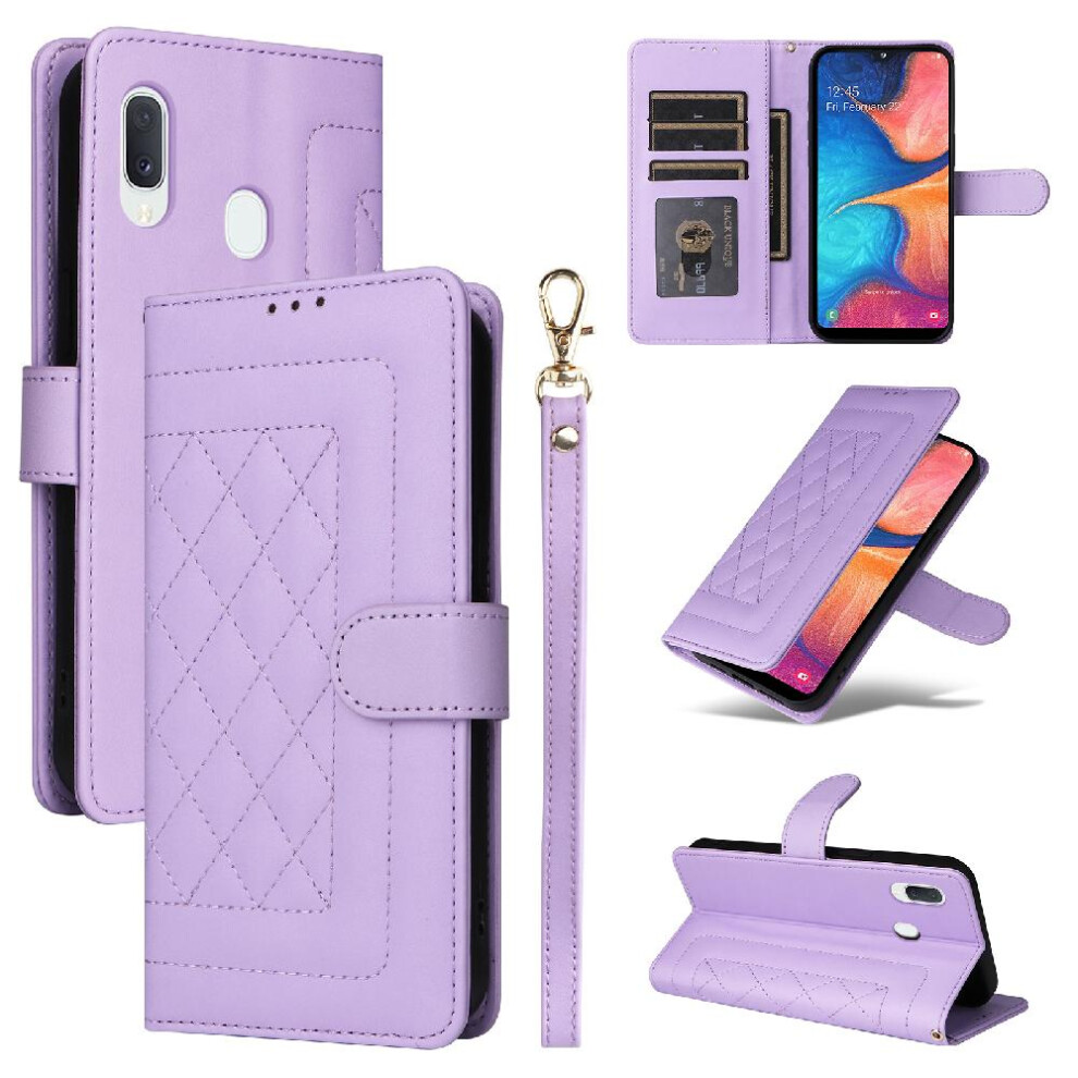 (Purple) Flip Case For Samsung Galaxy A20e Simple Business Flip Cover Wallet Leather Case Shockproof Purple 764762709341