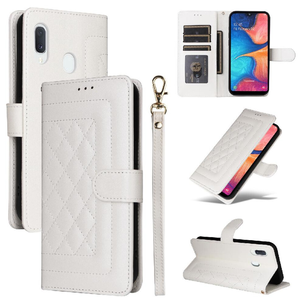 (White) Flip Case For Samsung Galaxy A20e Simple Business Flip Cover Wallet Leather Case Shockproof White 764762709327
