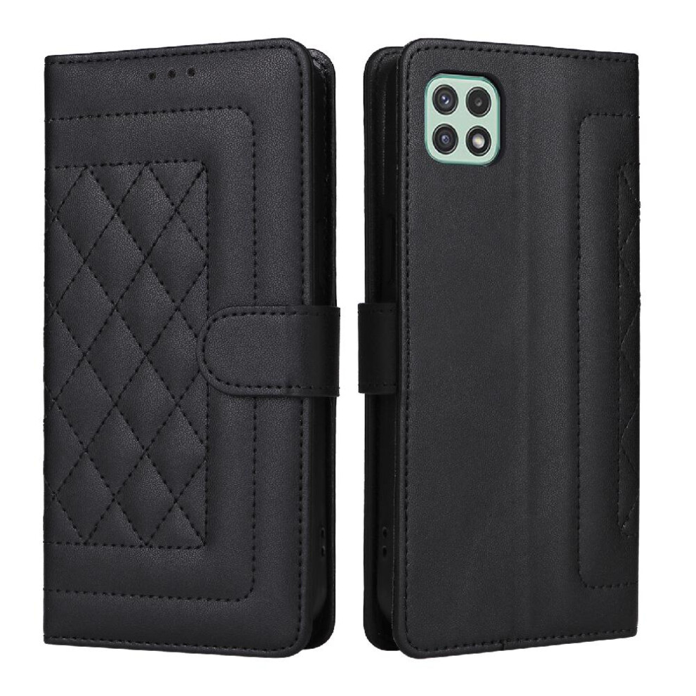 (Black) Flip Case For Samsung Galaxy A22 5G Simple Business Leather Case Flip Cover Shockproof Wallet Black 764762709655