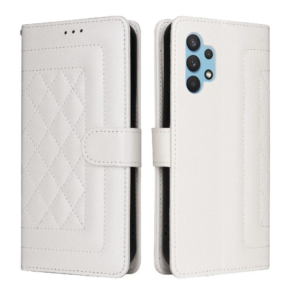 (White) Flip Case For Samsung Galaxy A32 4G Wallet Leather Case Shockproof Flip Cover Simple Business White 764762709884