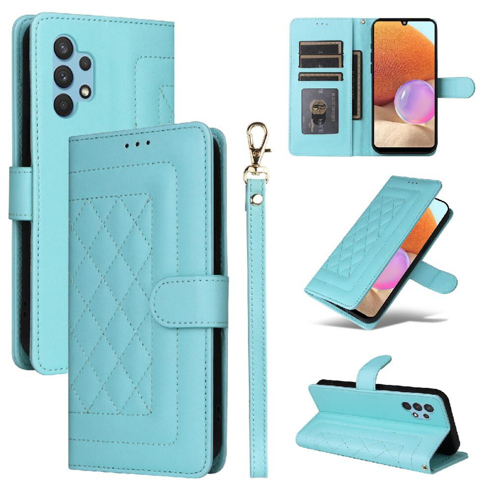 (Green) Flip Case For Samsung Galaxy A32 4G Wallet Leather Case Shockproof Flip Cover Simple Business Green 764762709891