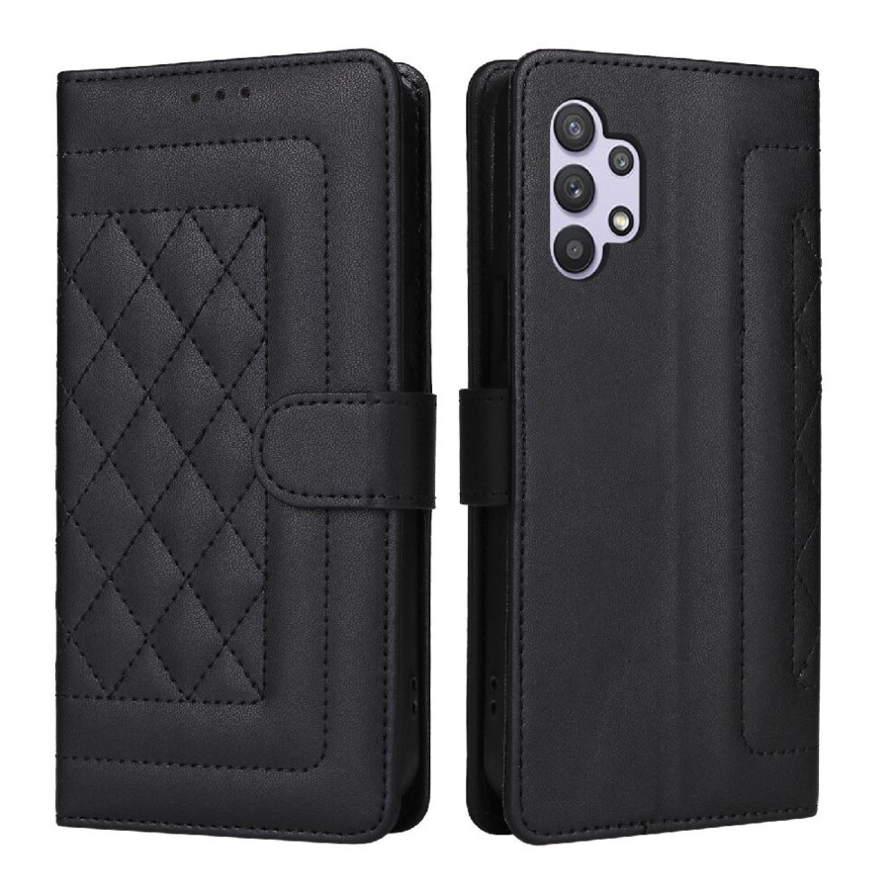 Gangxun (Black) Flip Case For Samsung Galaxy A32 5G Simple Business Flip Cover Wallet Leather Case Shockproof Black