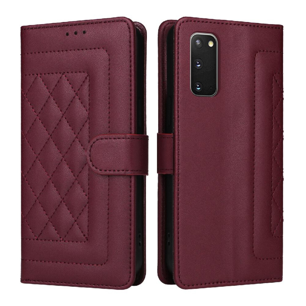 (Red) Flip Case For Samsung Galaxy S20 Simple Business Wallet Shockproof Flip Cover Leather Case Red 764762711399
